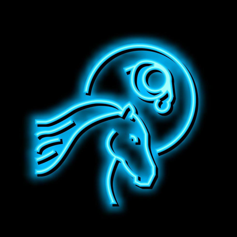 leptospirose cavalo néon brilho ícone ilustração vetor