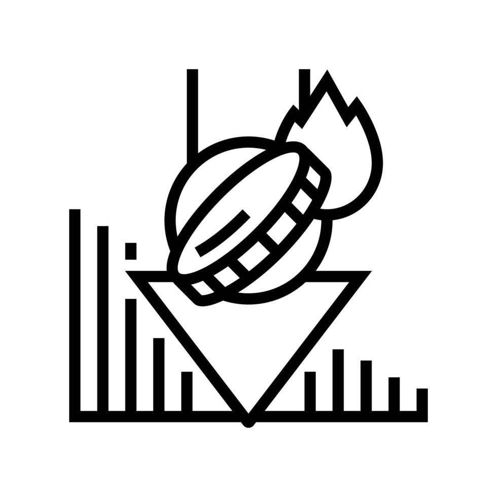 perda do receita financeiro crise linha ícone vetor ilustração