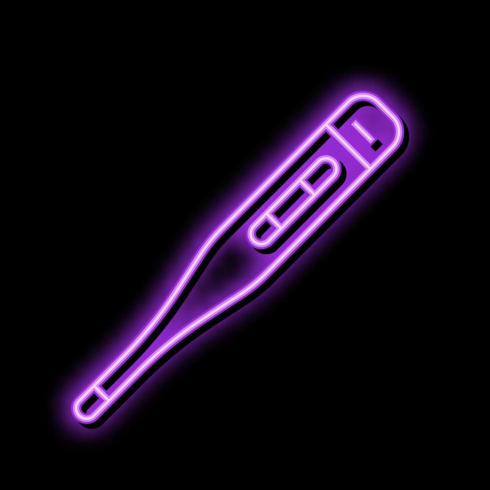 oral termômetro primeiro ajuda néon brilho ícone ilustração vetor