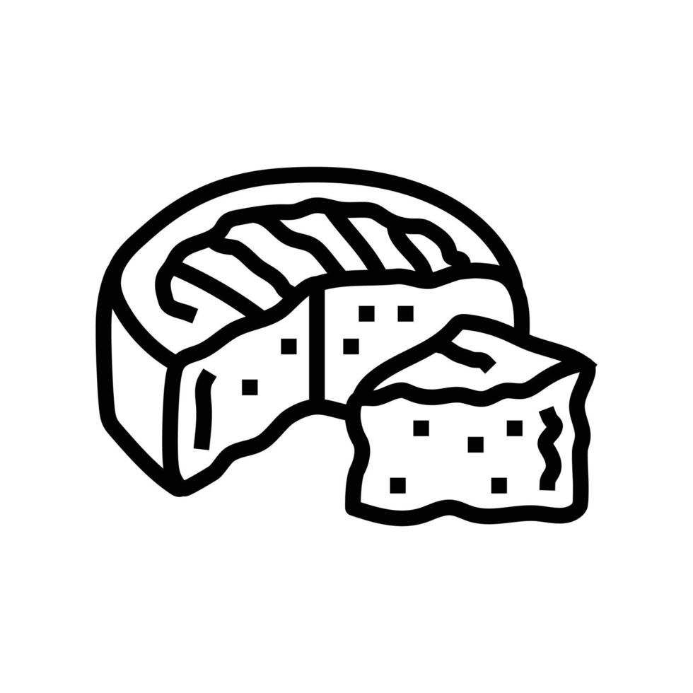 queijo Camembert queijo Comida fatia linha ícone vetor ilustração