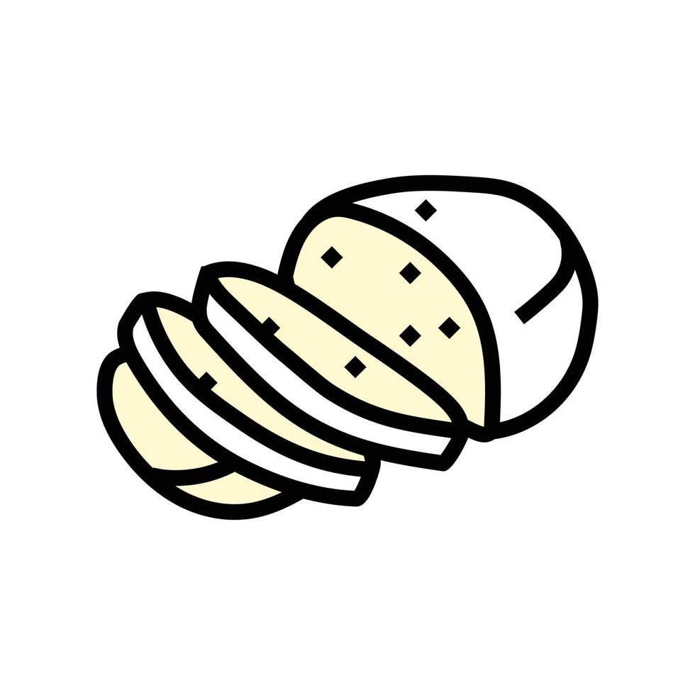 mozzarella queijo Comida fatia cor ícone vetor ilustração