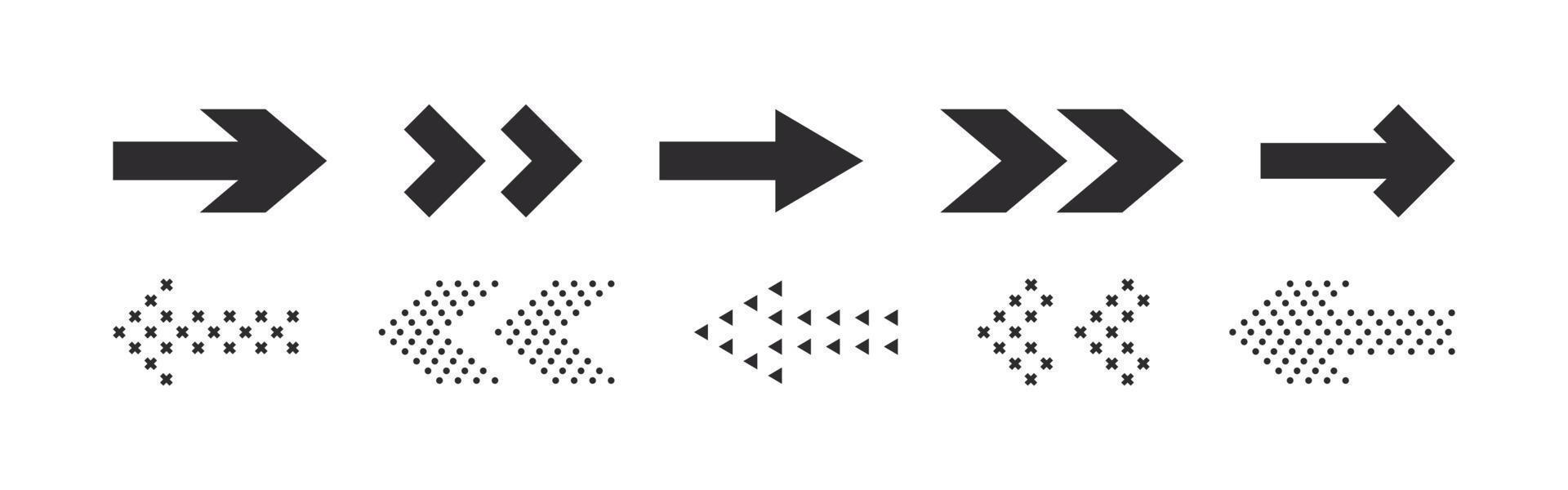 Setas; flechas definir. ponteiro ou seta sinais. moderno seta ícones. vetor ilustração