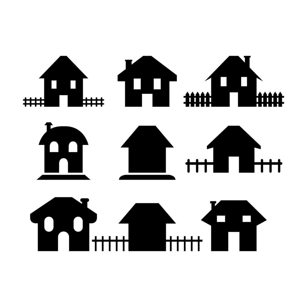 conjunto de casas em fundo branco vetor