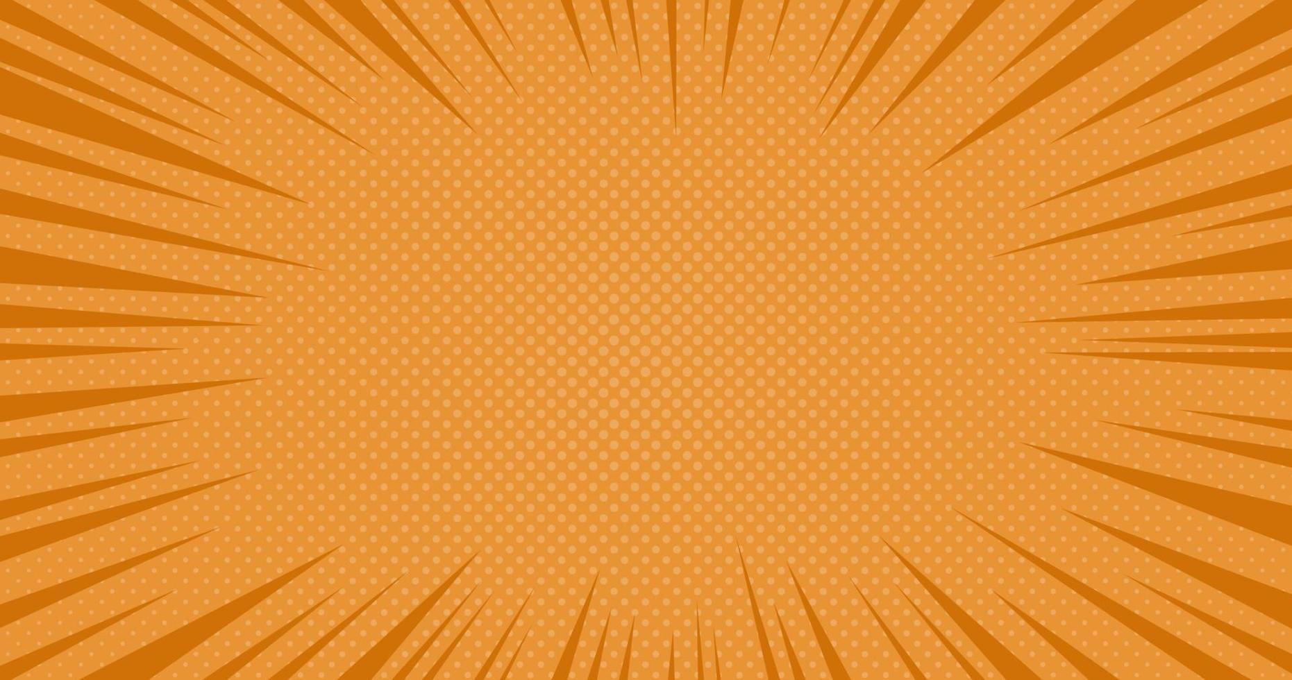 quadrinho retro pop arte rebentar fundo. laranja vintage instantâneo meio-tom quadro. desenho animado retro starburst pano de fundo com pontos e listras. abstrato vetor ilustração dentro pop arte estilo