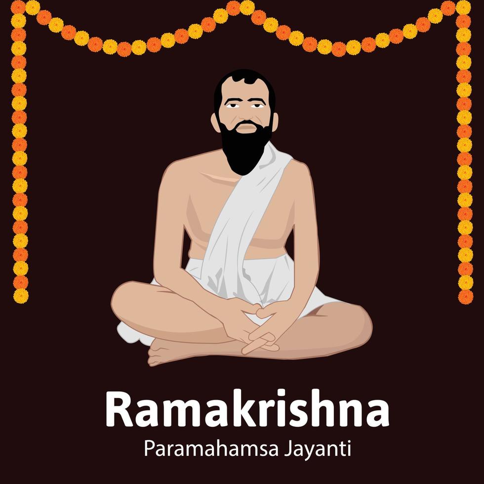 ramakrishna paramahamsa Jayanti vetor ilustração