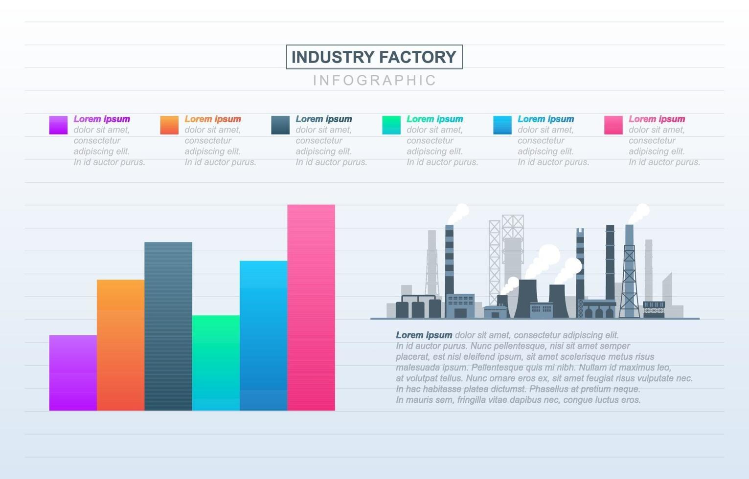 infográfico de gráfico de barras de negócios industriais vetor