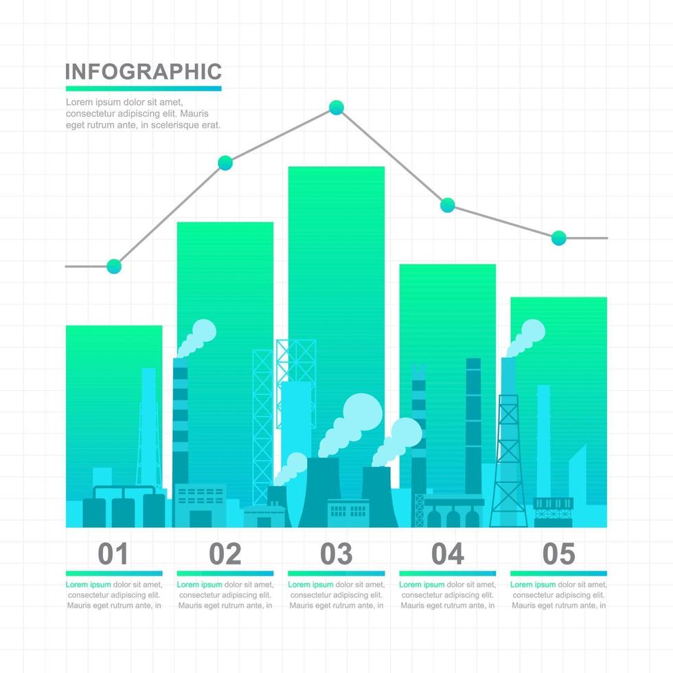 infográfico de gráfico de barras de negócios industriais vetor