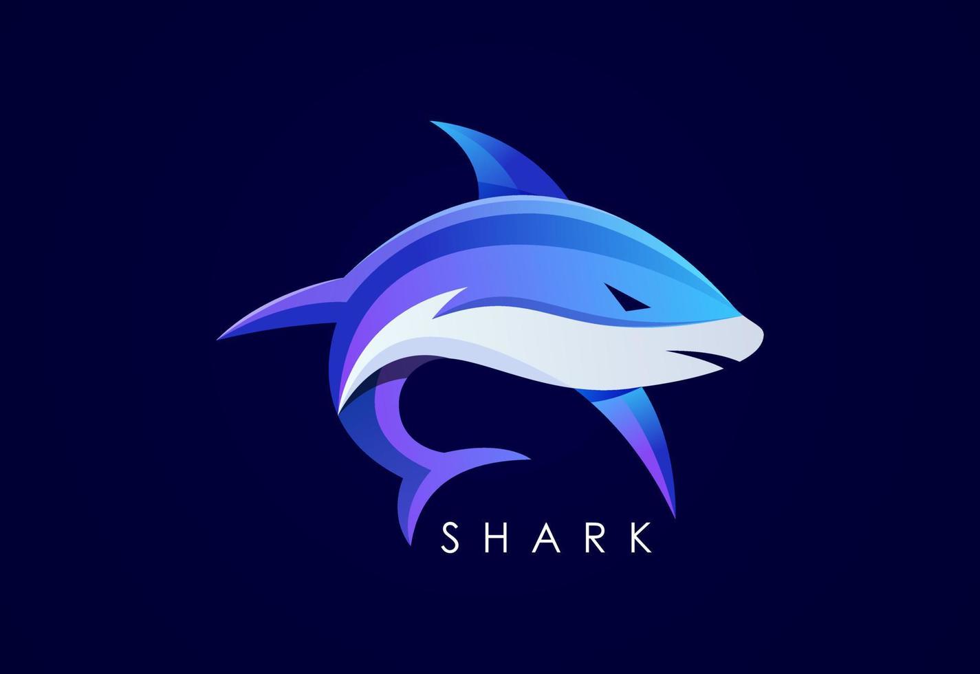 moderno Tubarão gradiente logotipo. peixe logotipo Projeto modelo. frutos do mar restaurante fazer compras logótipo conceito ícone. vetor