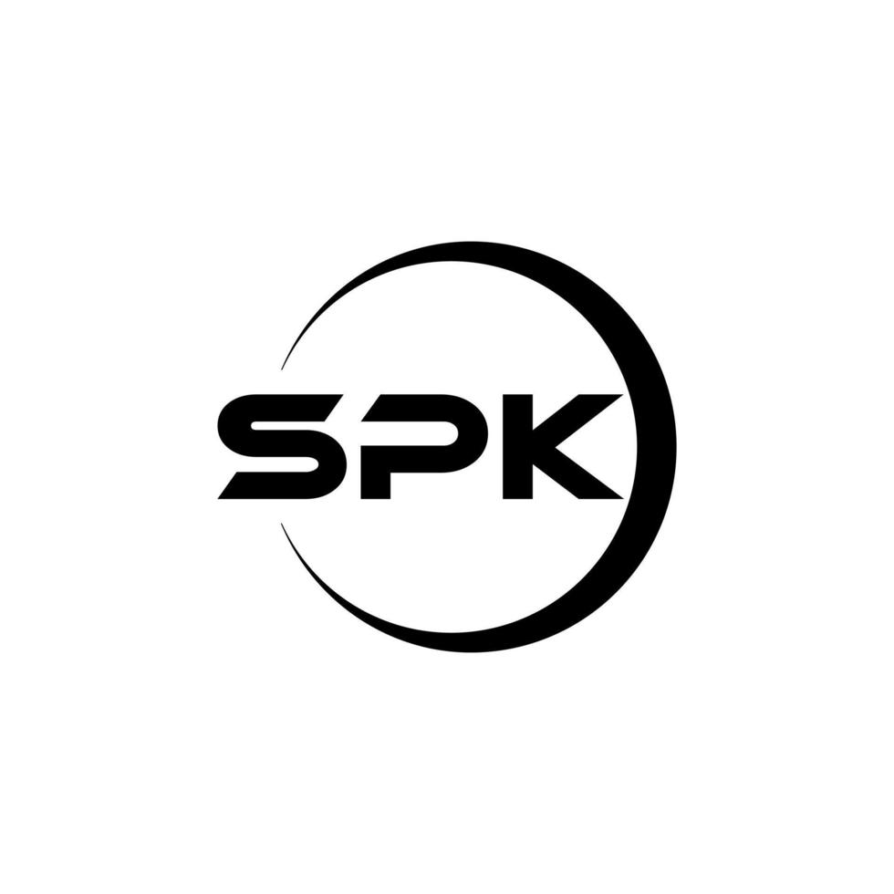 design de logotipo de carta spk na ilustração. logotipo vetorial, desenhos de caligrafia para logotipo, pôster, convite, etc. vetor