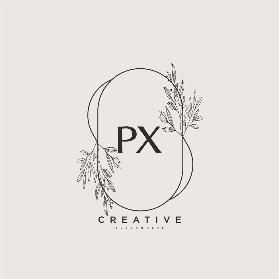 px beleza vetor inicial logotipo arte, caligrafia logotipo do inicial assinatura, casamento, moda, joalheria, butique, floral e botânico com criativo modelo para qualquer companhia ou negócios.