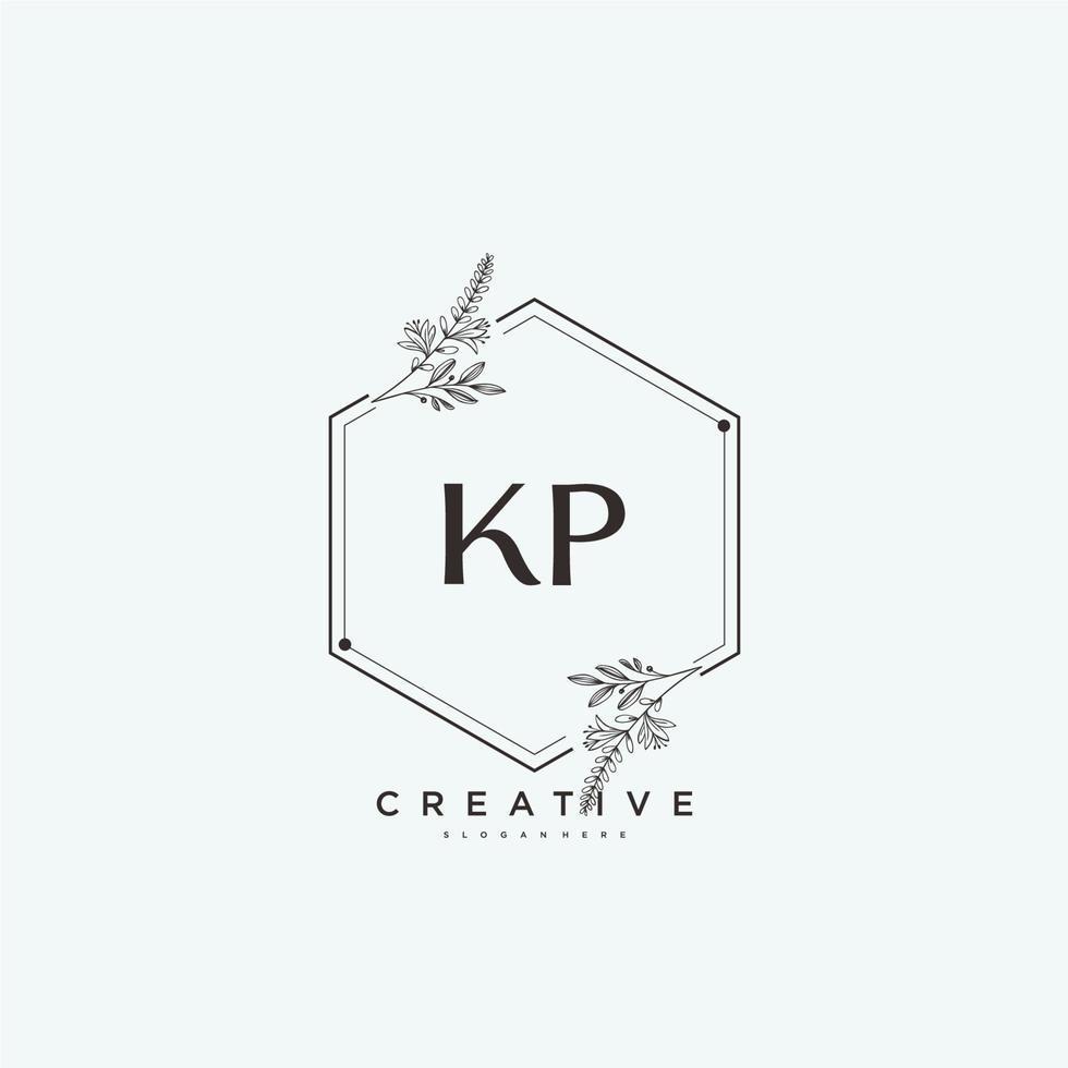 kp beleza vetor inicial logotipo arte, caligrafia logotipo do inicial assinatura, casamento, moda, joalheria, butique, floral e botânico com criativo modelo para qualquer companhia ou negócios.