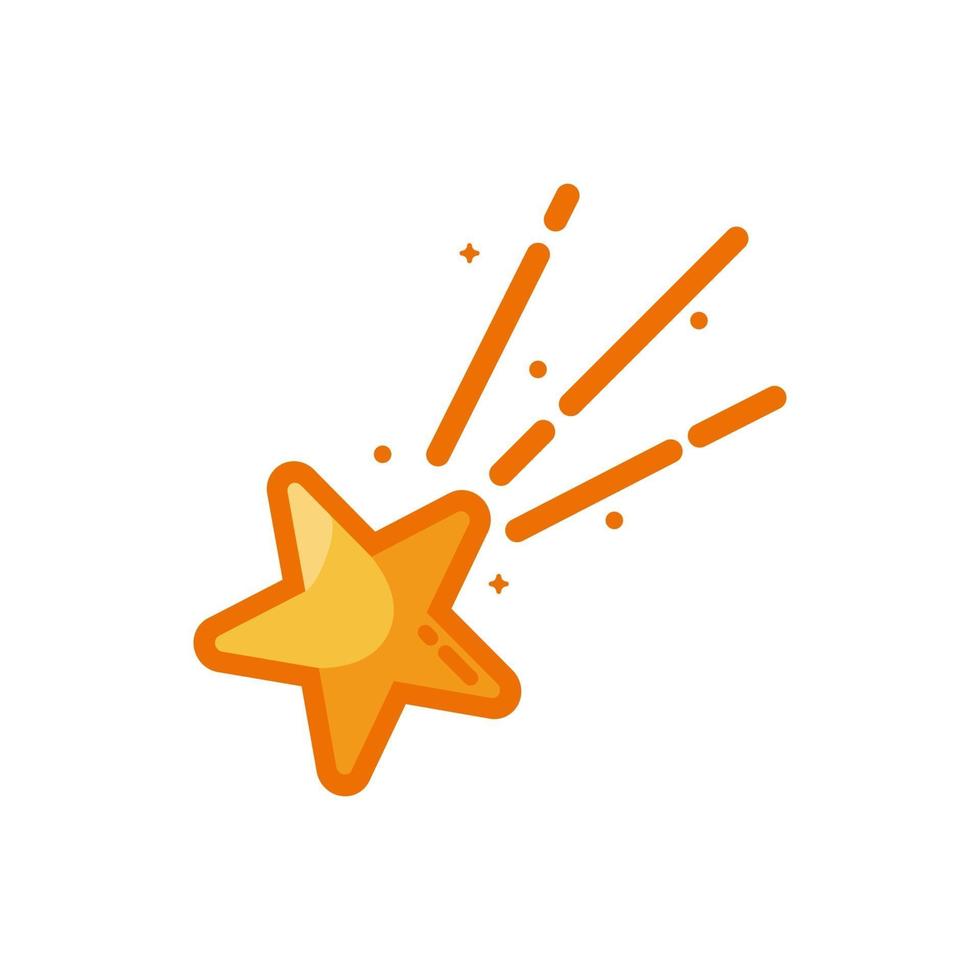 símbolo do ícone de ciência de estrela cadente estilo simples vetor