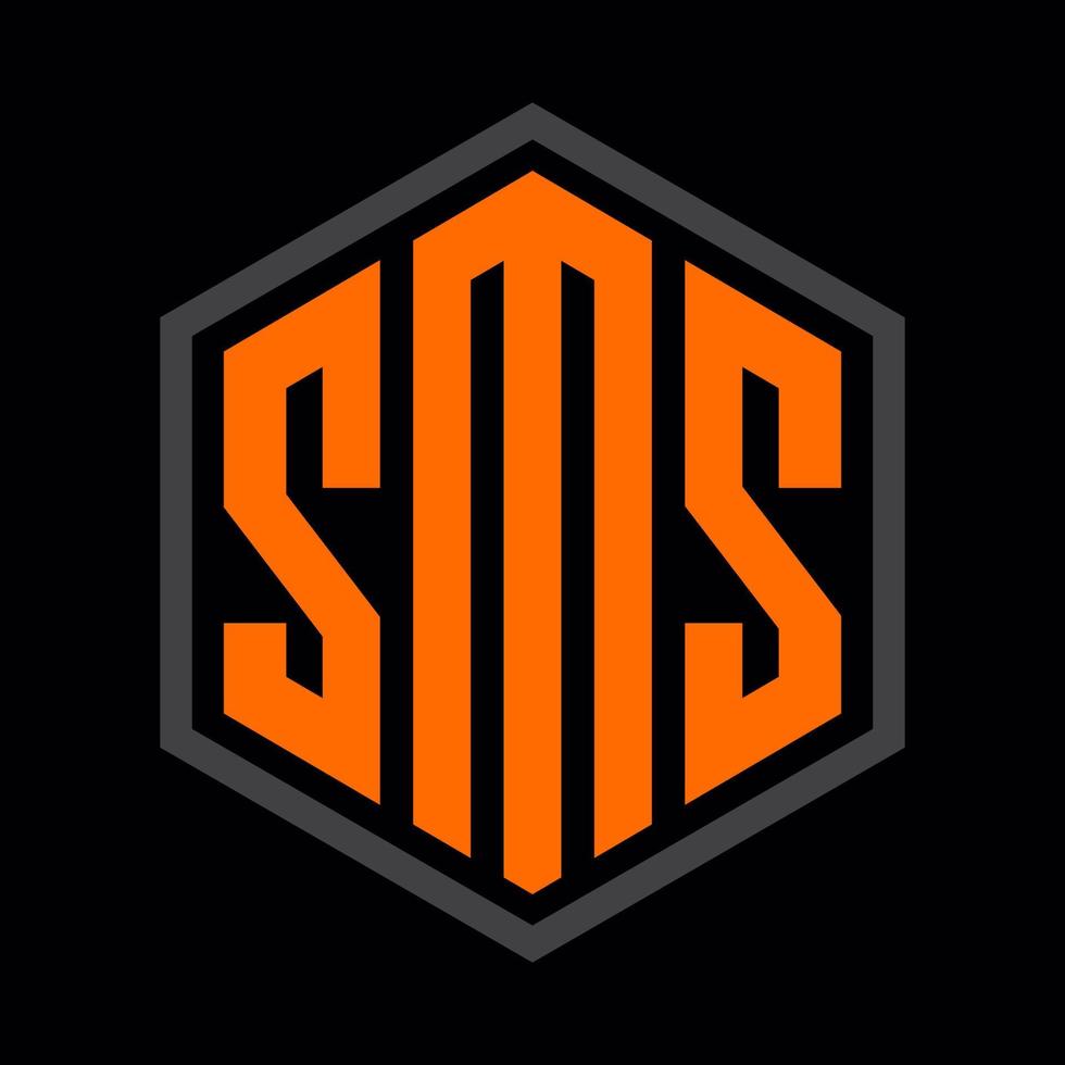 SMS, msm, s, m cartas abstrato logotipo monograma vetor