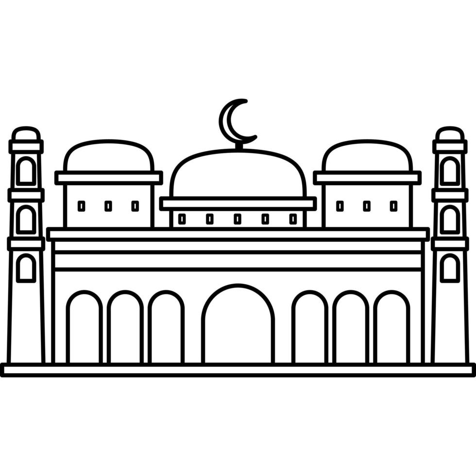 ilustração vetor gráfico Projeto mão desenhando estilo do muçulmano mesquita