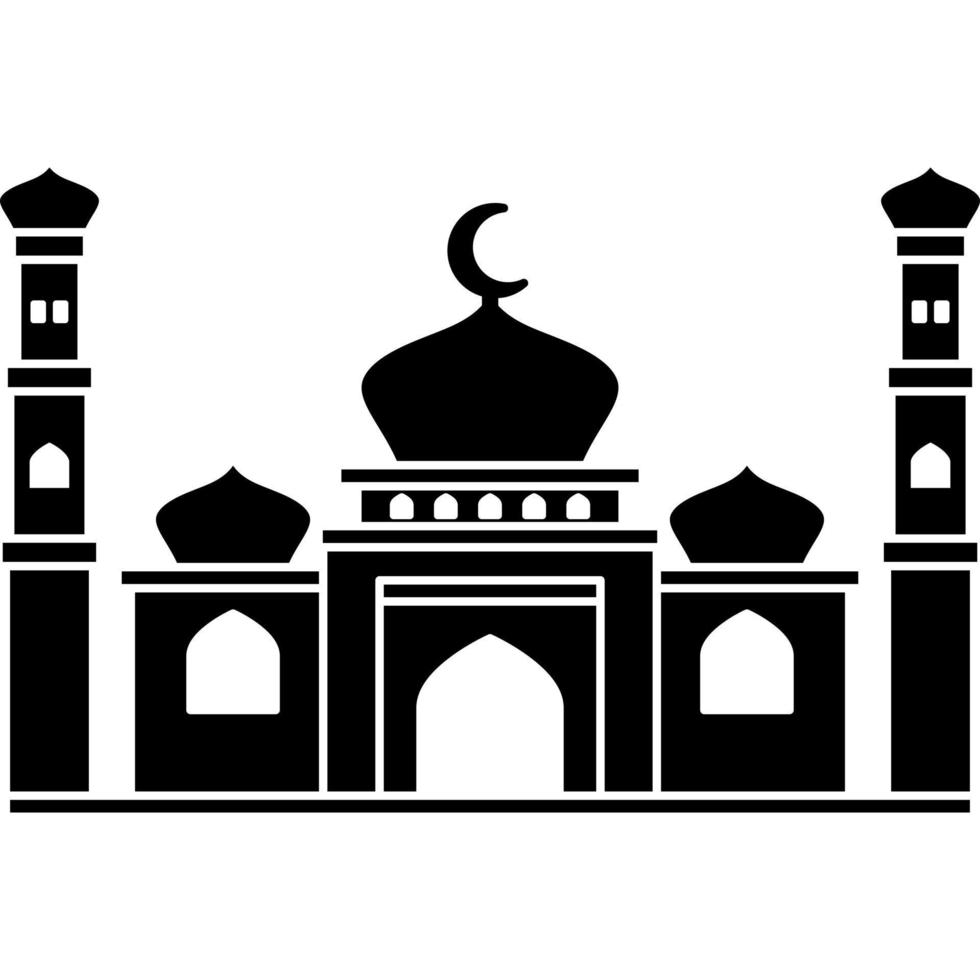 ilustração vetor gráfico Projeto silhueta do muçulmano mesquita