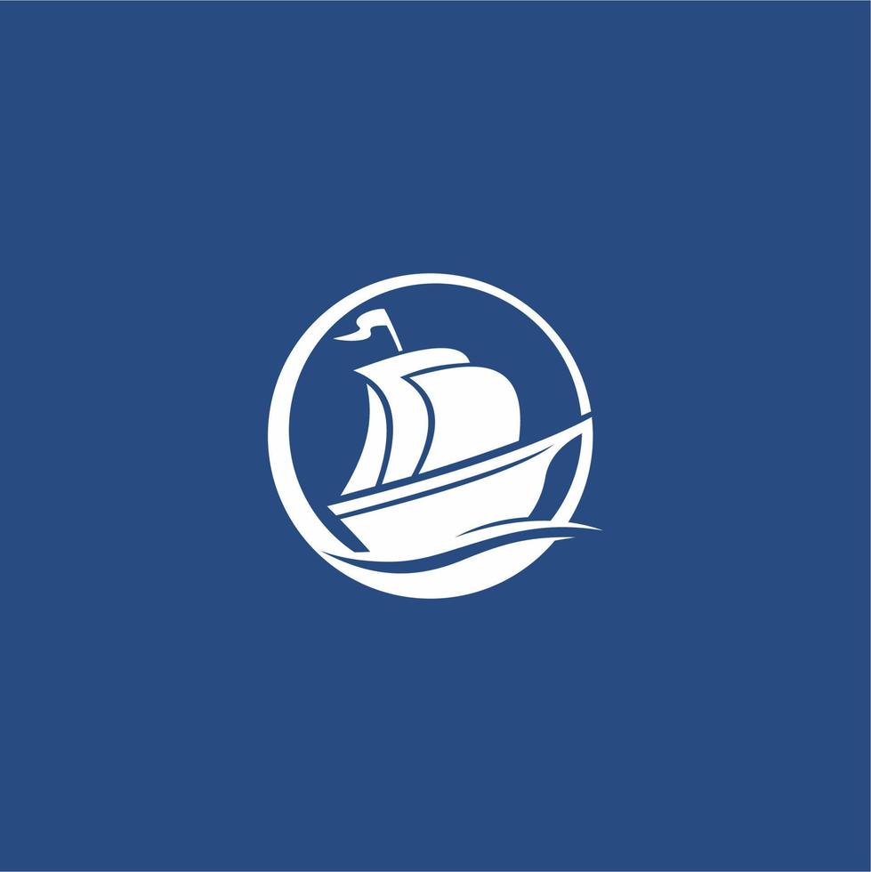 navio simples logotipo vetor