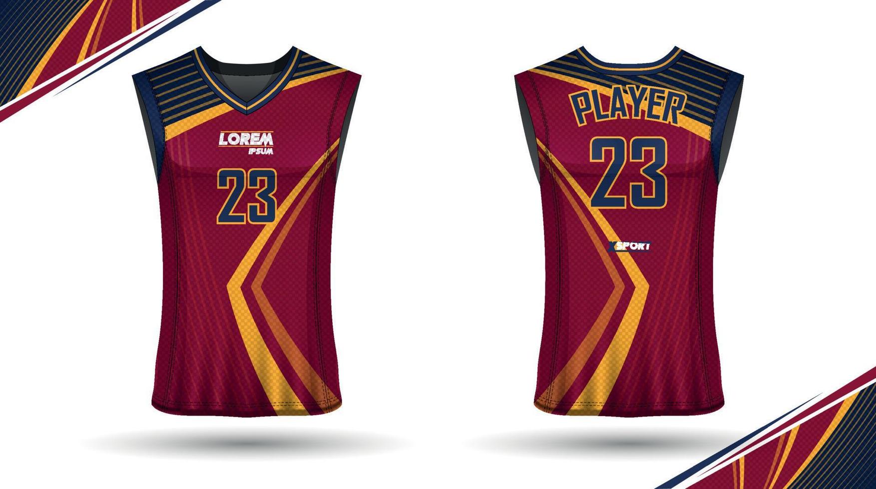 design de camisa de basquete, frente e verso vetor