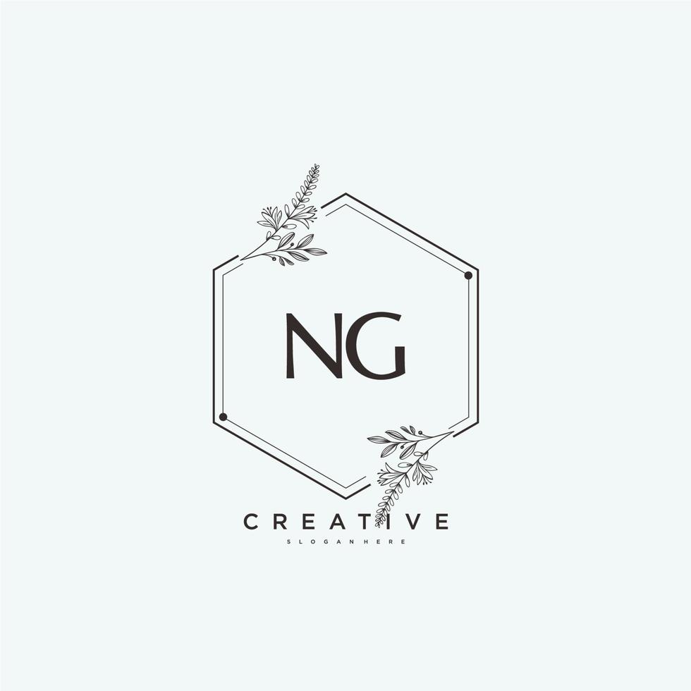 ng beleza vetor inicial logotipo arte, caligrafia logotipo do inicial assinatura, casamento, moda, joalheria, butique, floral e botânico com criativo modelo para qualquer companhia ou negócios.