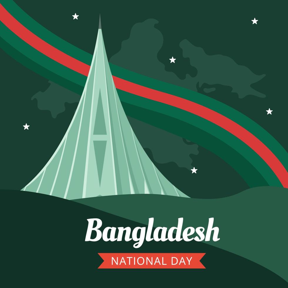 feliz independência Bangladesh dia social meios de comunicação fundo ilustração desenho animado mão desenhado modelos vetor