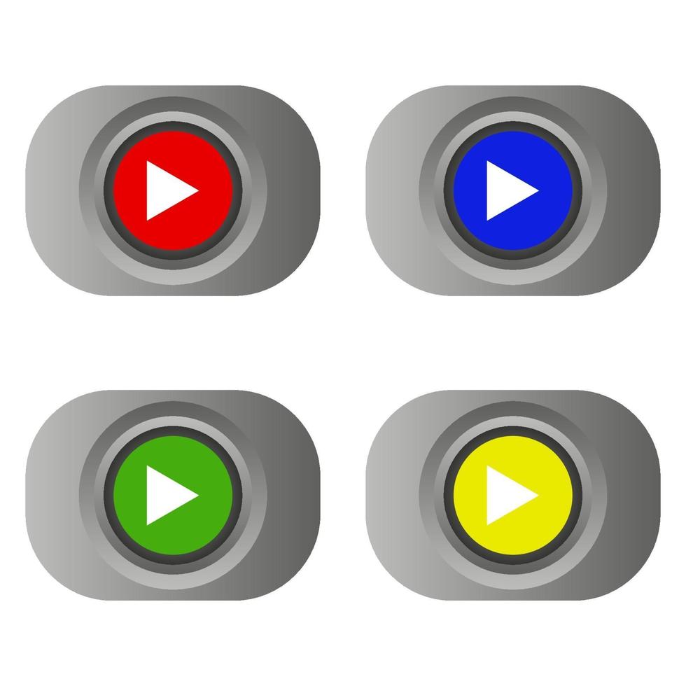 conjunto de botão de reprodução em fundo branco vetor