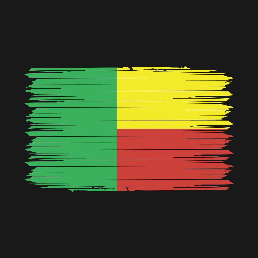 ilustração vetorial de pincel de bandeira do benin vetor