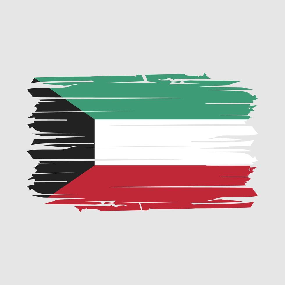 vetor de escova de bandeira do kuwait