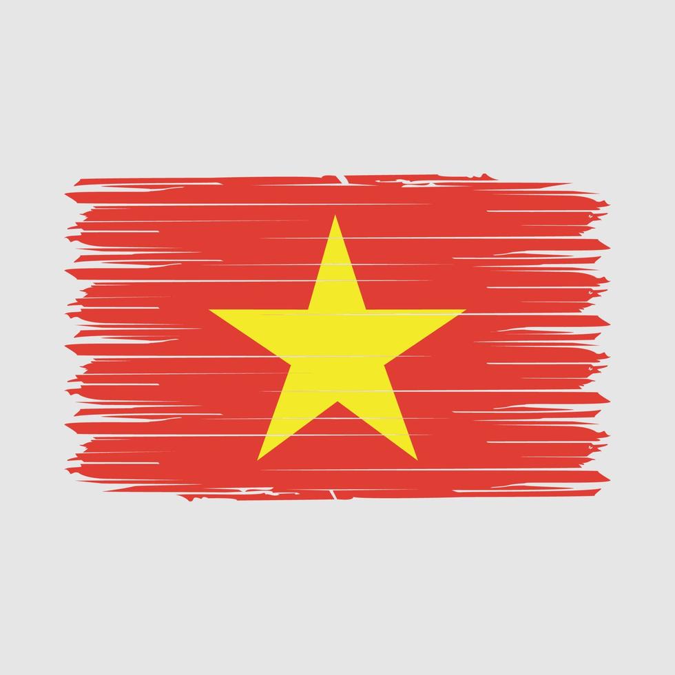 ilustração vetorial de pincel de bandeira do vietnã vetor