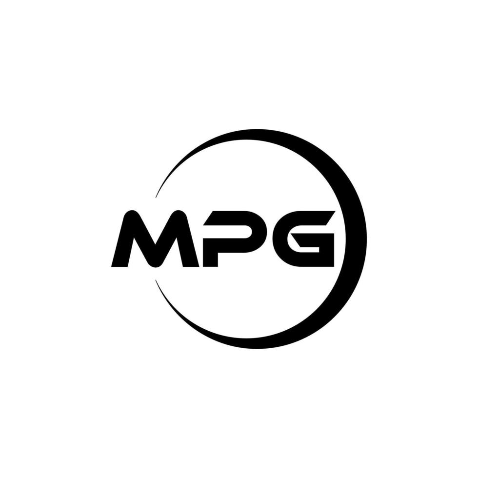 mpg carta logotipo Projeto dentro ilustração. vetor logotipo, caligrafia desenhos para logotipo, poster, convite, etc.