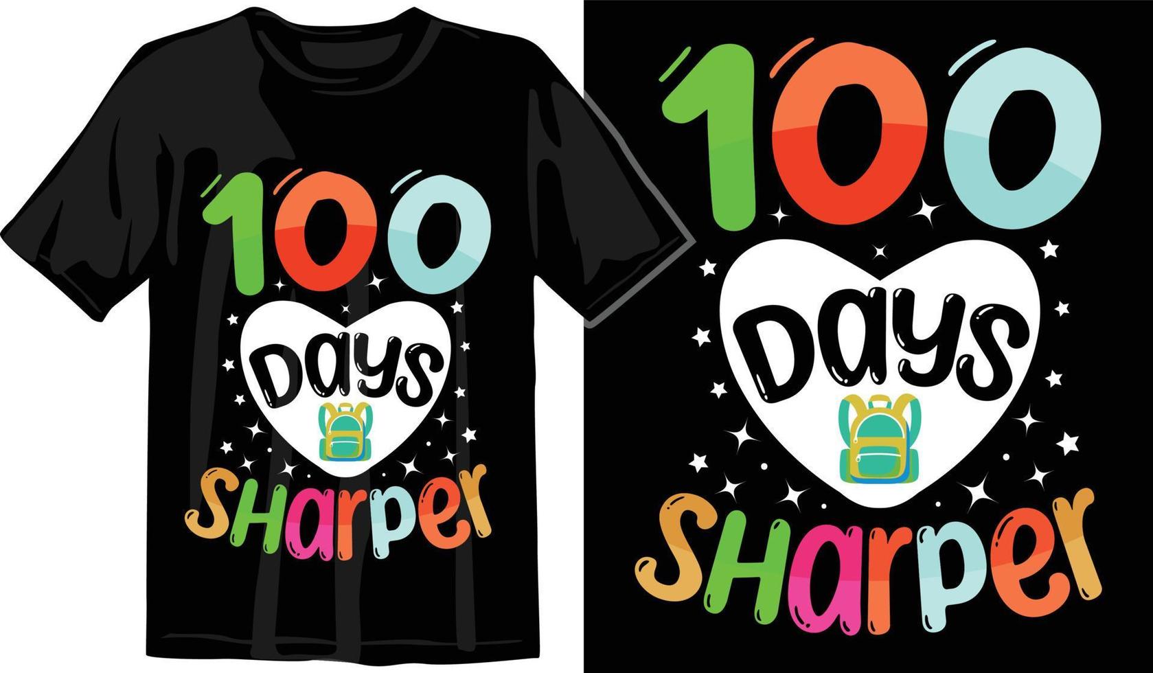 100º dias de escola, design de camiseta de cem dias, camiseta de comemoração de 100 dias vetor