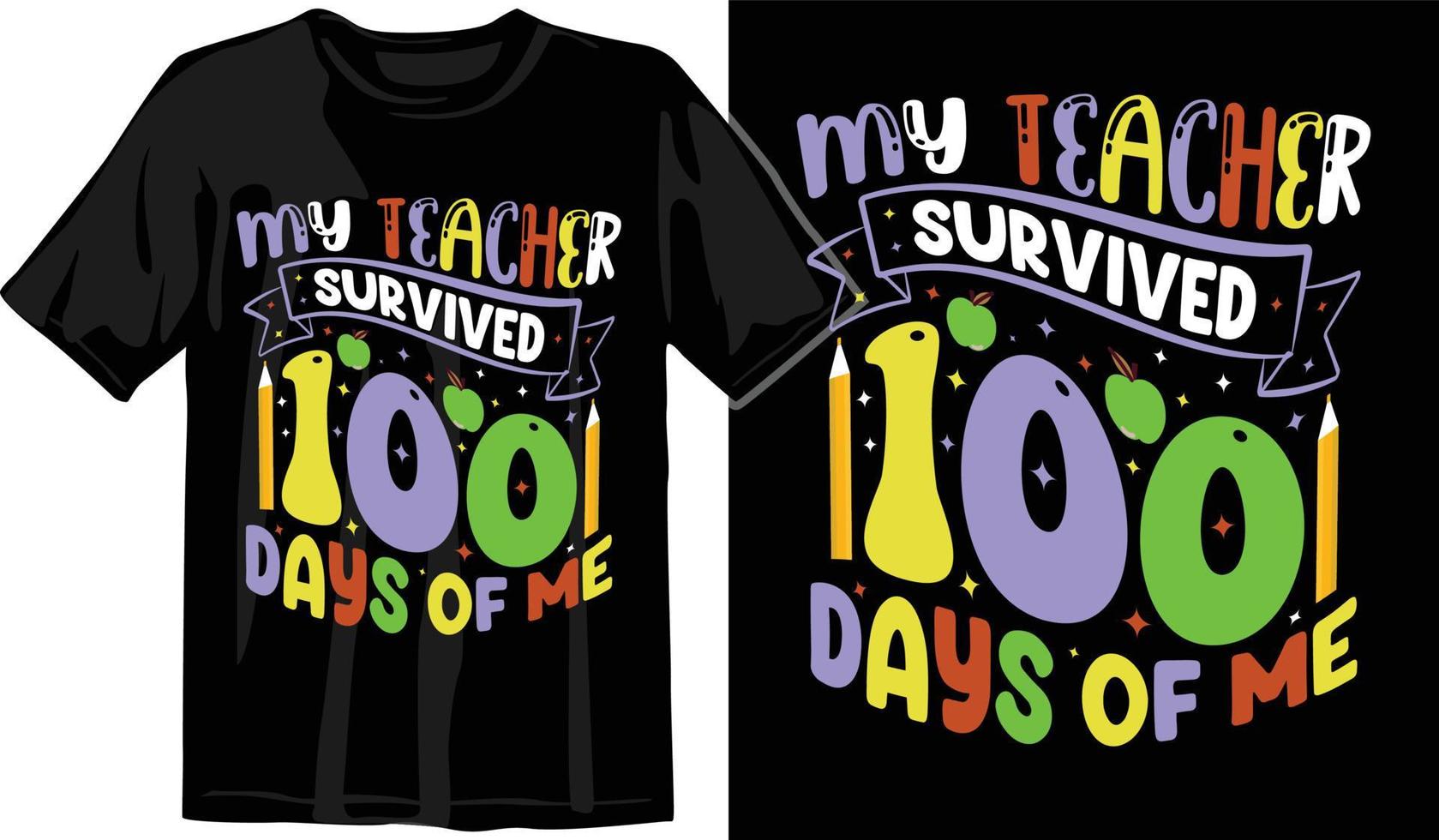 100º dias de escola, design de camiseta de cem dias, camiseta de comemoração de 100 dias vetor