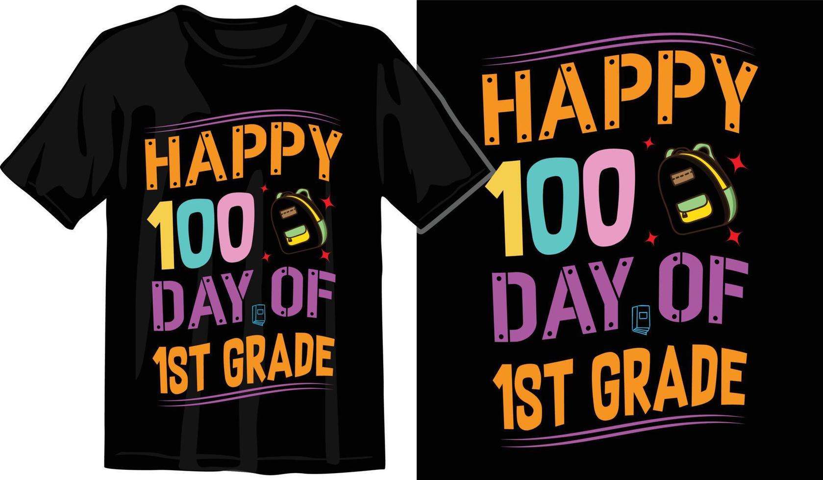 100º dias de escola, design de camiseta de cem dias, camiseta de comemoração de 100 dias vetor