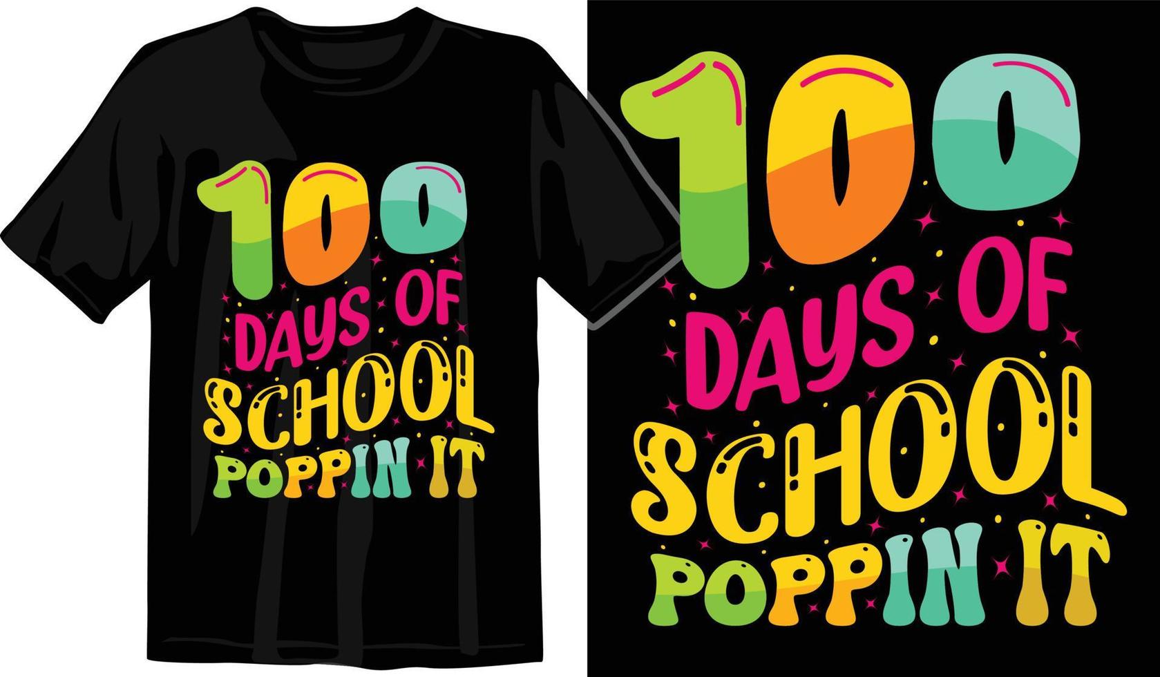 100º dias de escola, design de camiseta de cem dias, camiseta de comemoração de 100 dias vetor