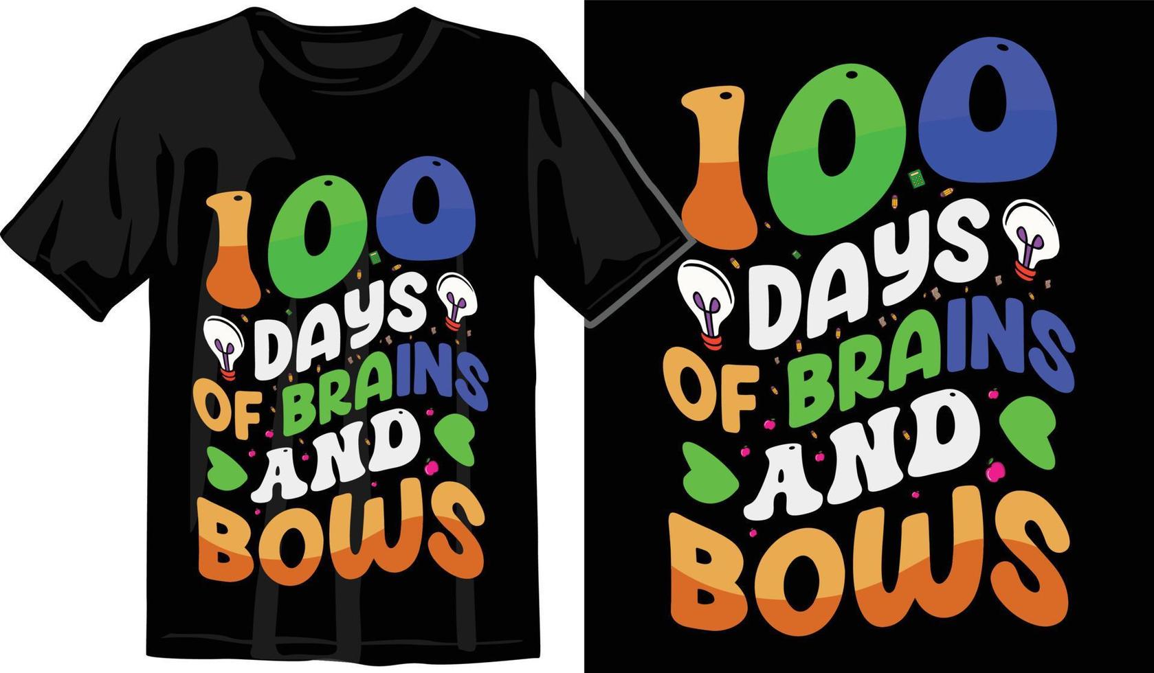100º dias de escola, design de camiseta de cem dias, camiseta de comemoração de 100 dias vetor