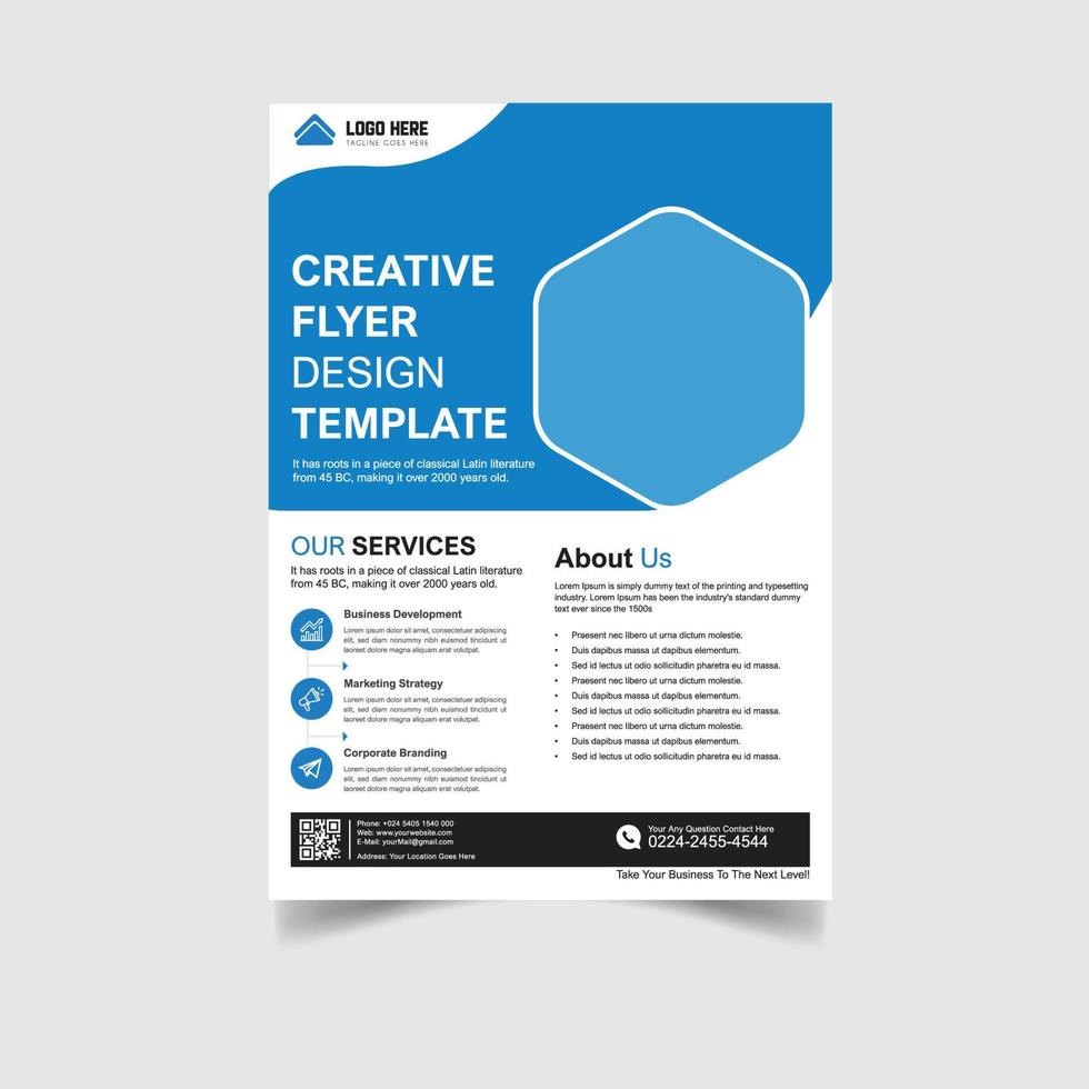 modelos de design de folheto de empresa de negócios corporativos de agência de marketing criativo vetor