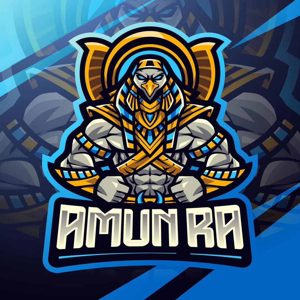 amon-ra esport mascote logotipo Projeto vetor