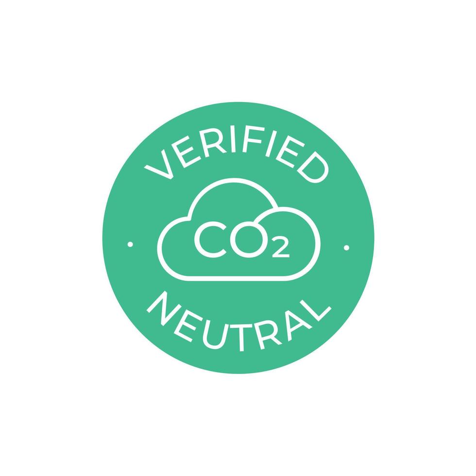 verificado co2 neutro rótulo vetor ícone