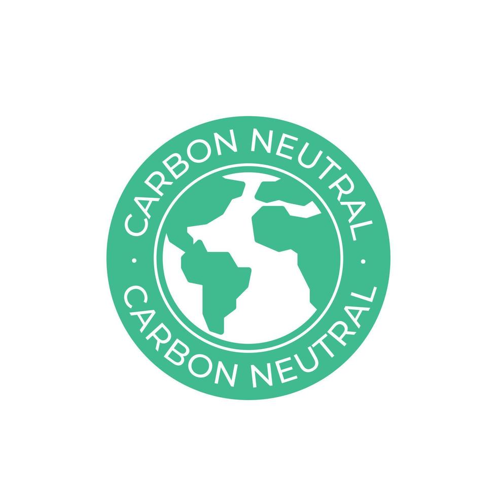 carbono neutro rótulo vetor ícone