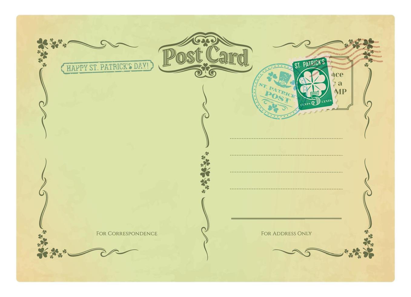 santo patrick dia Antiguidade cartão postal, vintage enviar vetor