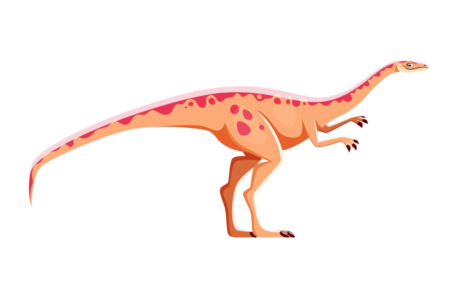 desenho animado archaeornithomimus dinossauro personagem vetor