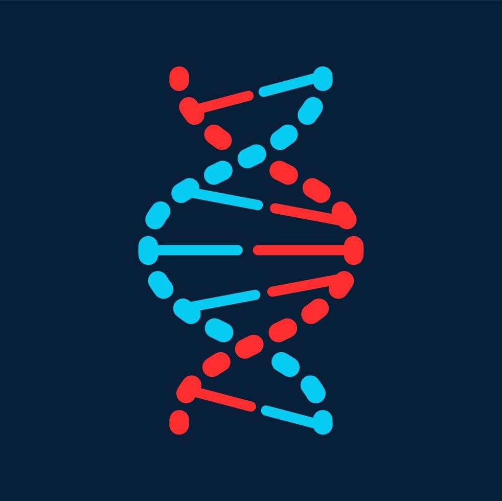 torcido dna molécula isolado genético código ícone vetor