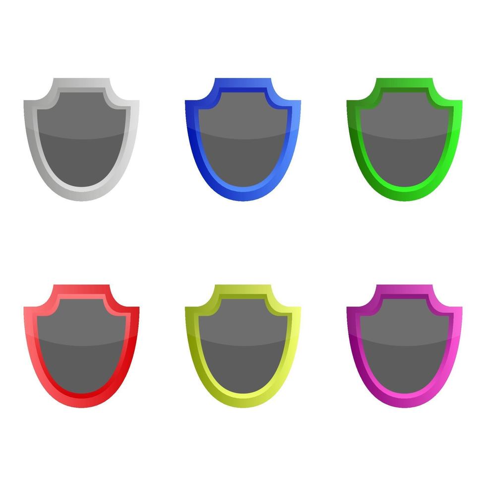 conjunto de escudos em fundo branco vetor