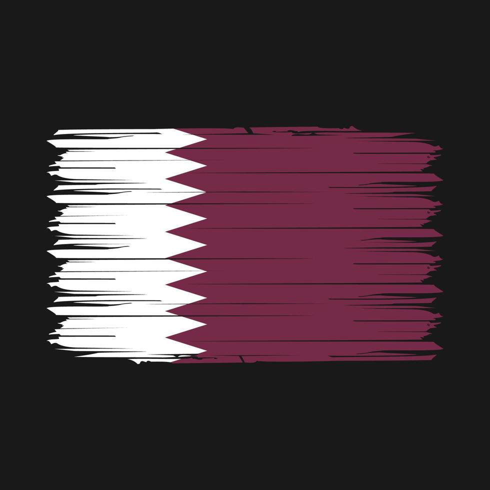 ilustração vetorial de pincel de bandeira do qatar vetor