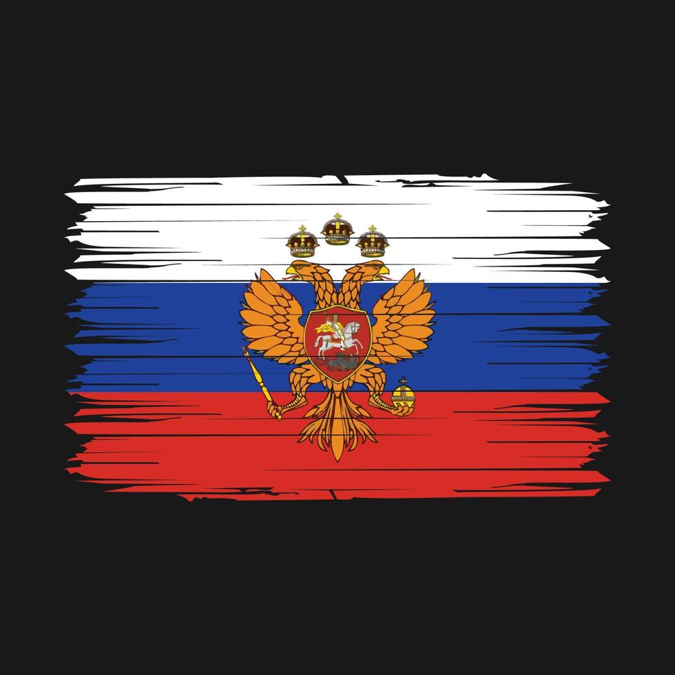 ilustração vetorial de pincel de bandeira da rússia vetor