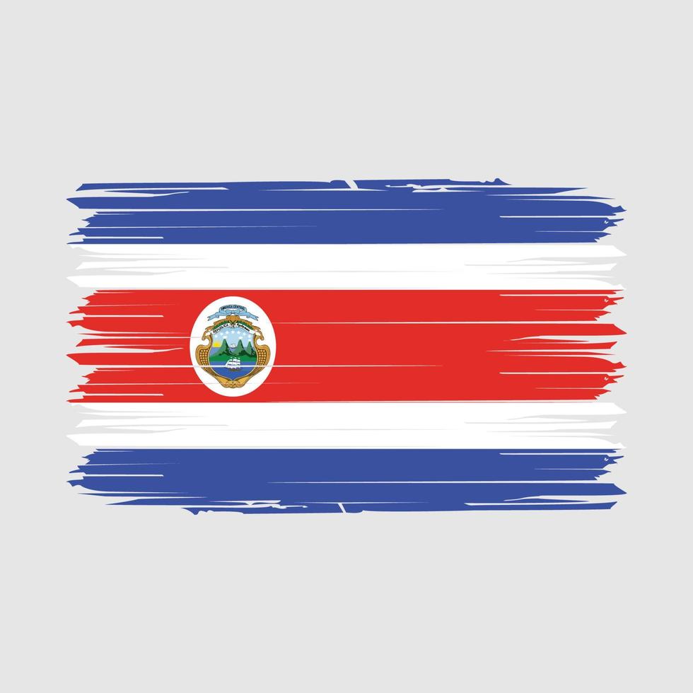 ilustração vetorial de escova de bandeira da costa rica vetor