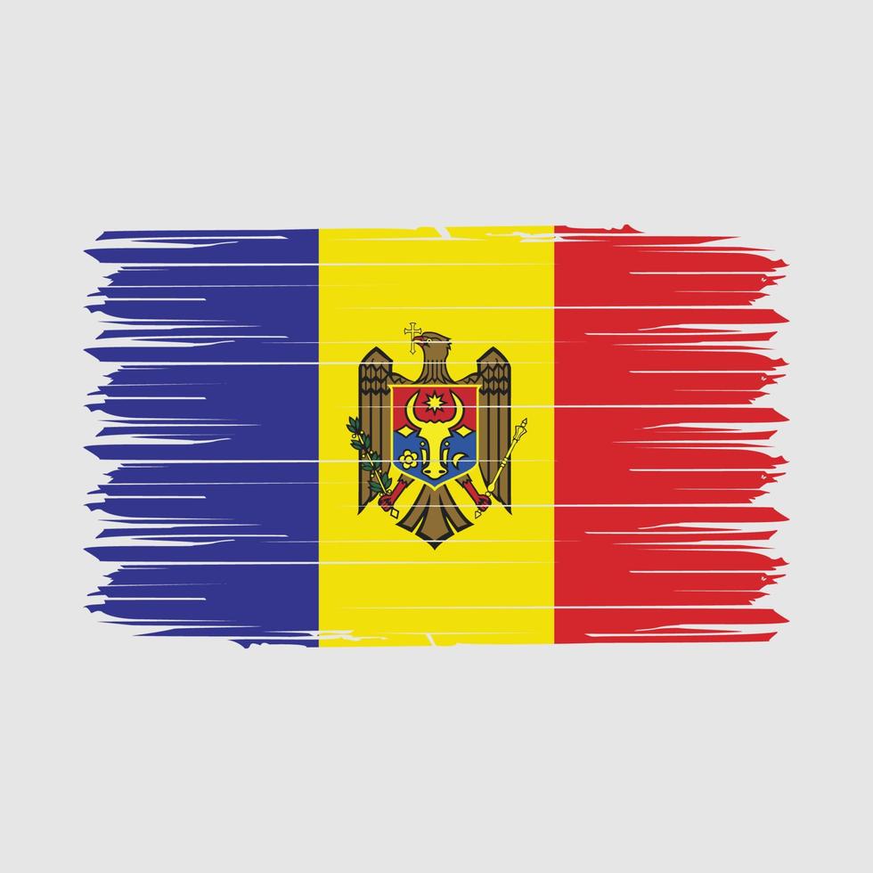ilustração vetorial de pincel de bandeira da moldávia vetor