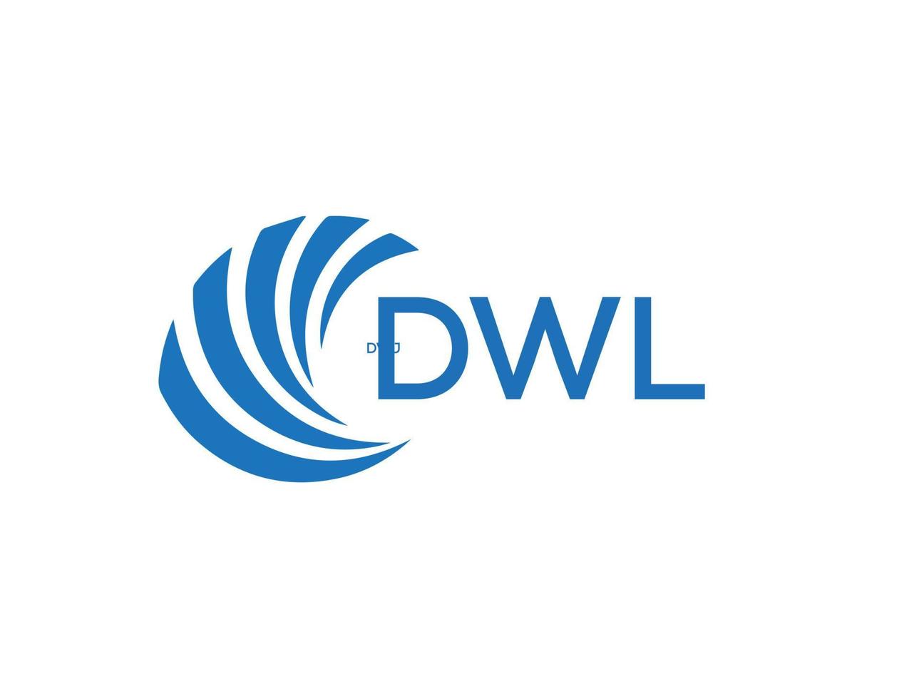 dwl carta logotipo Projeto em branco fundo. dwl criativo círculo carta logotipo conceito. dwl carta Projeto. vetor