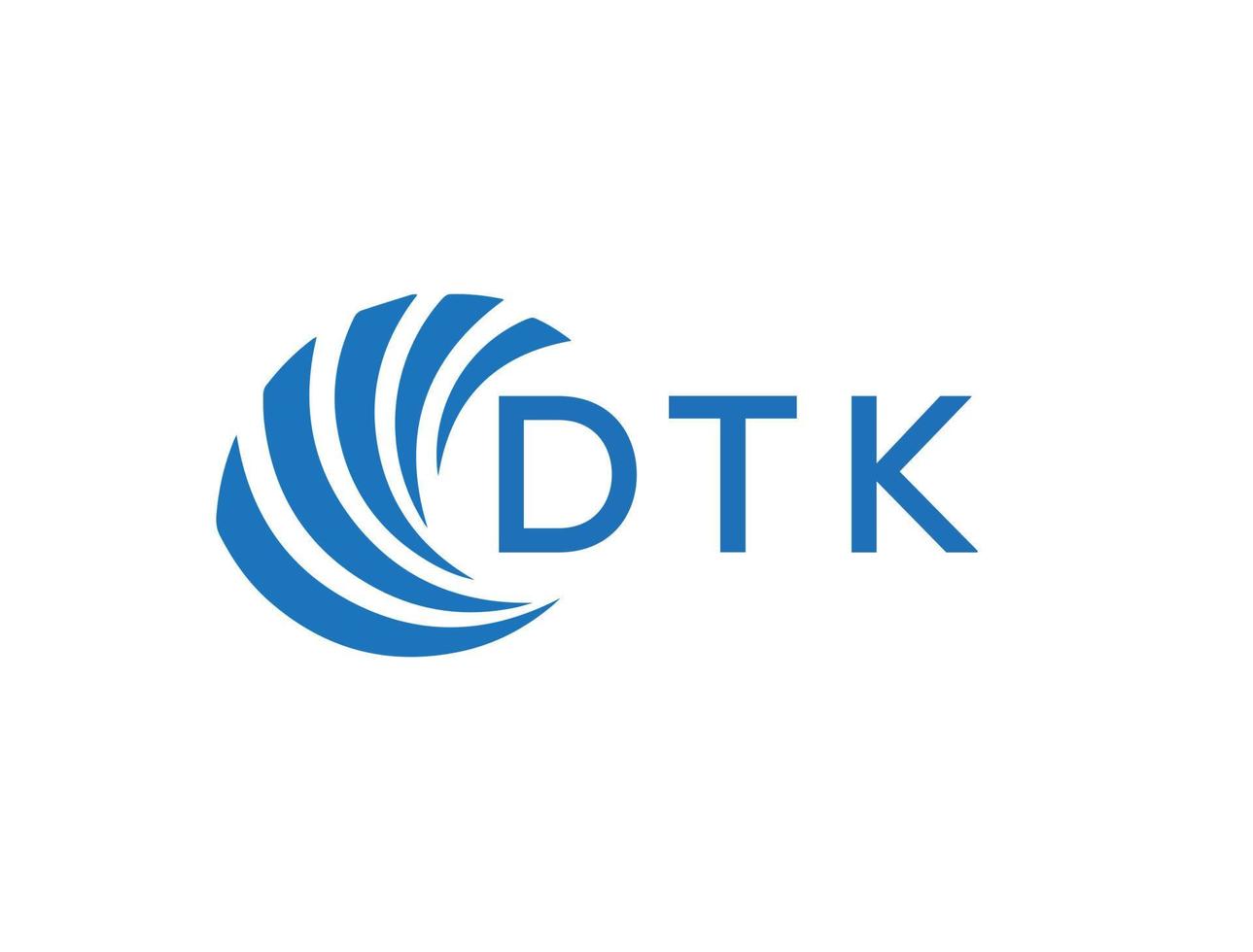 dtk carta logotipo Projeto em branco fundo. dtk criativo círculo carta logotipo conceito. dtk carta Projeto. vetor