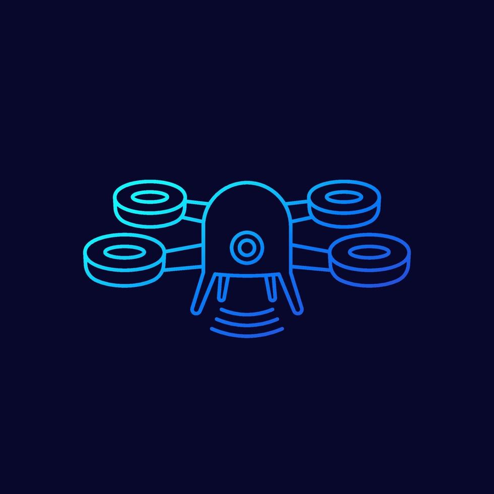 ícone de linha drone com gradient.eps vetor