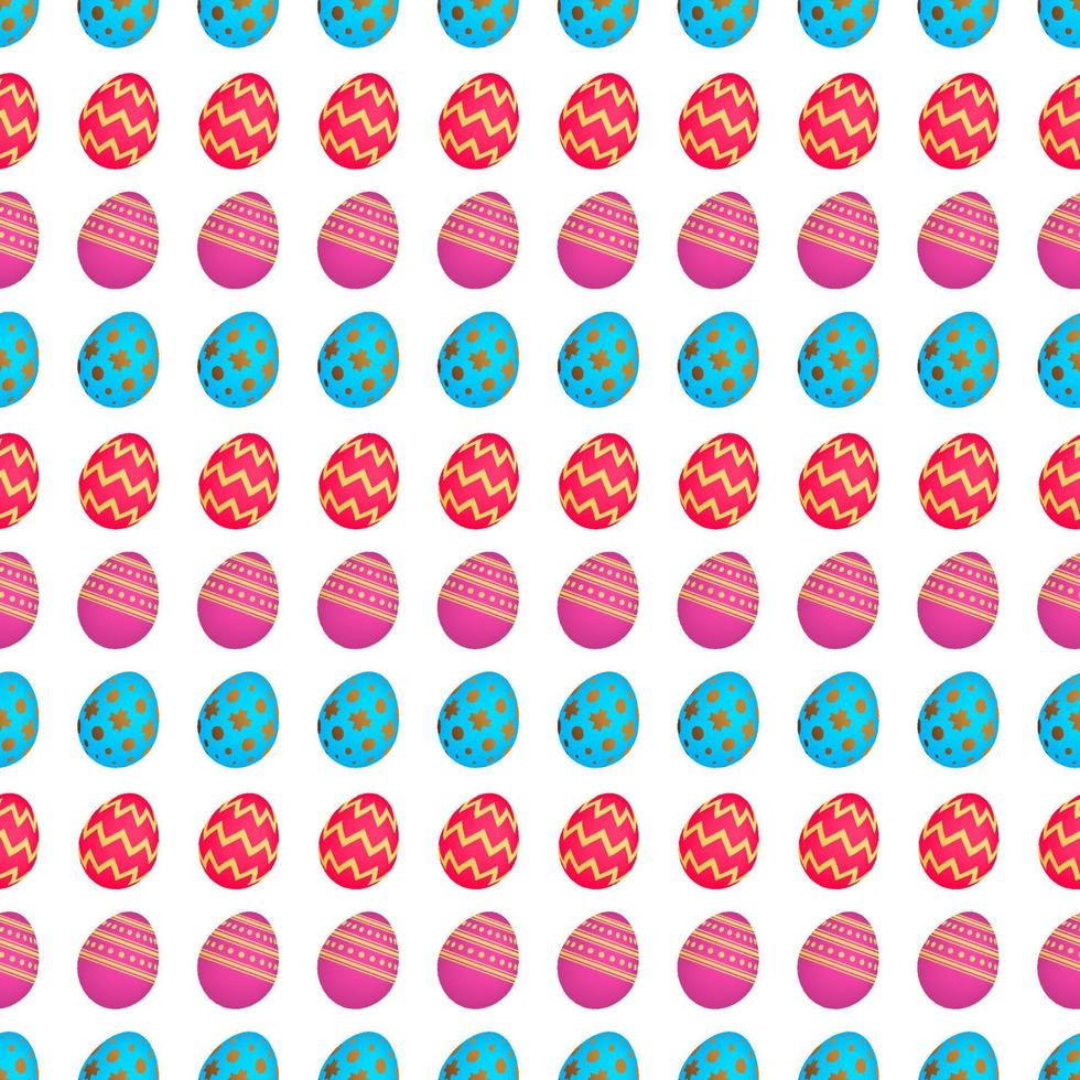 padrão sem emenda com ovos de páscoa coloridos. ilustração vetorial vetor