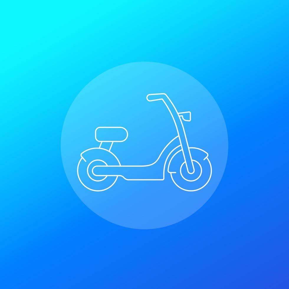 bicicleta elétrica, ícone de scooter, linear.eps vetor